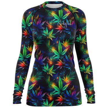Chokefish™ Long Sleeve Rashguard Cannabis Woman's Shirt-003